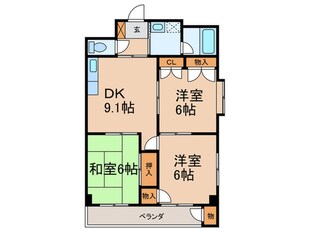 タツノ福柳ハイツの物件間取画像